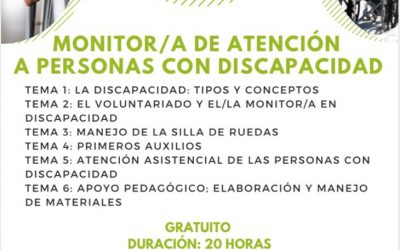 INSCRÍBETE EN EL CURSO DE MONITOR DE ATENCIÓN A PERSONAS CON DISCAPACIDAD